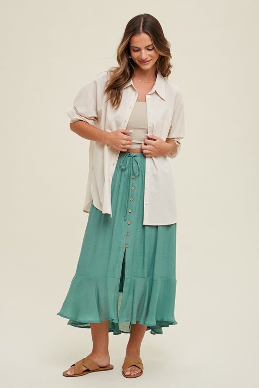 Oversize Button-Up Shirt with Pocket - Modish Maven Boutique