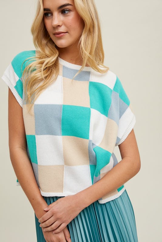 Multi-Color Checkered Sweater - Modish Maven Boutique