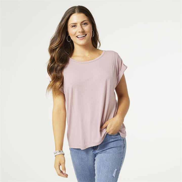 Silvia Rolled Cap Sleeve Tee - Modish Maven Boutique