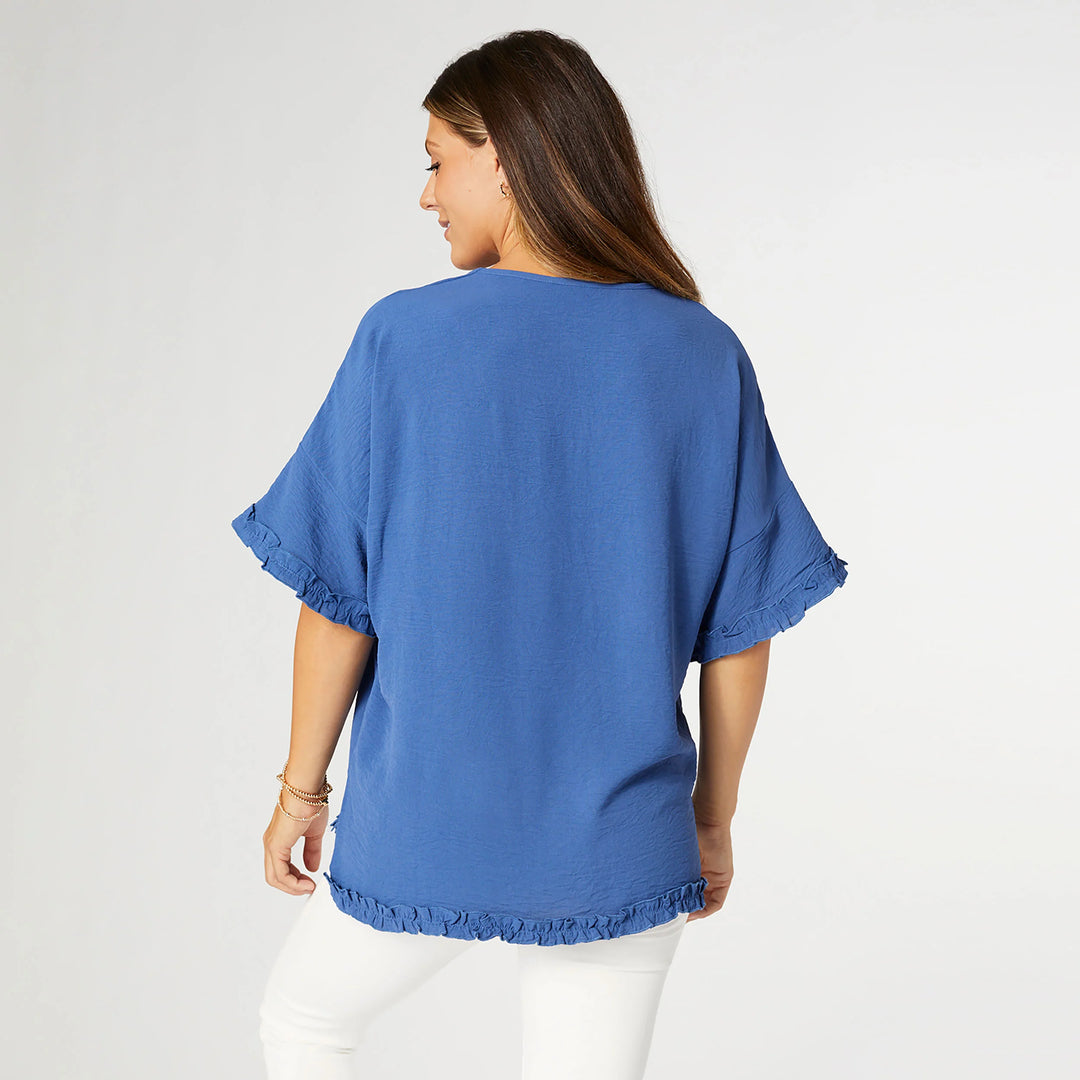 Aspen Flowy Ruffle Edge Top - Modish Maven Boutique