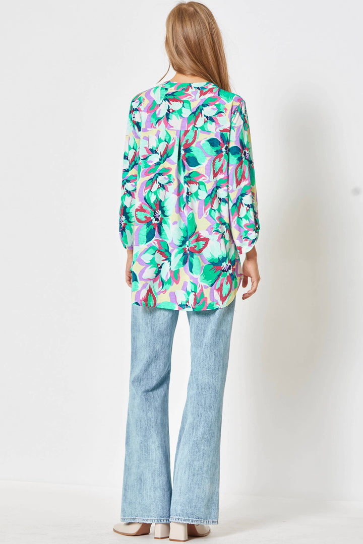 3/4 Sleeve Lizzy Floral Wrinkle Free Blouse - FINAL SALE