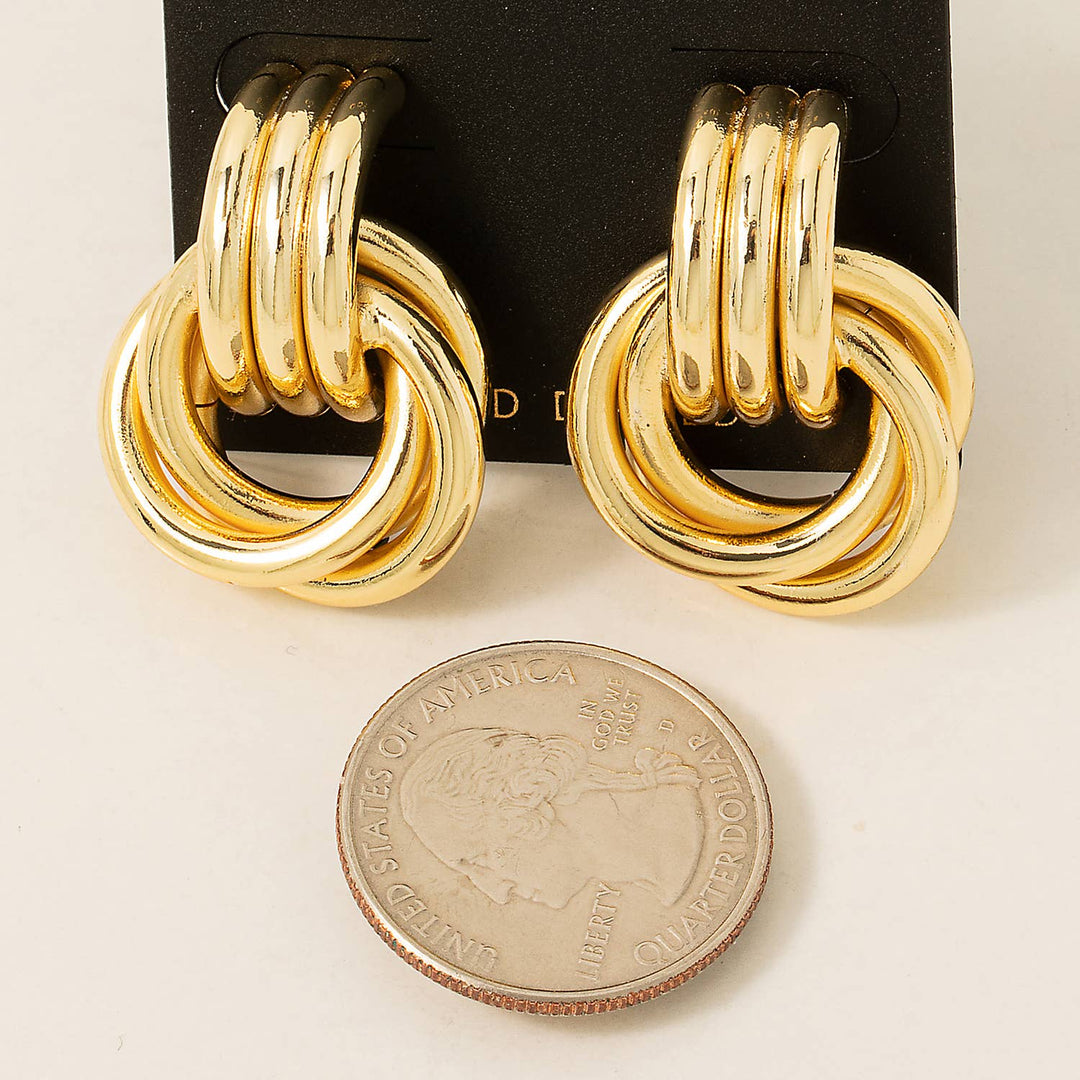Gold Dipped Interlinked Hoop Drop Earrings - Modish Maven Boutique