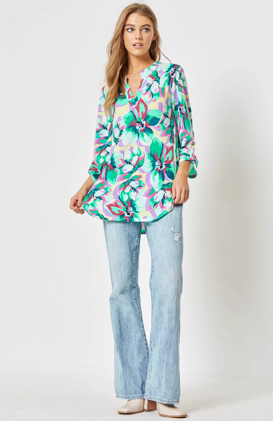 3/4 Sleeve Lizzy Floral Wrinkle Free Blouse - FINAL SALE