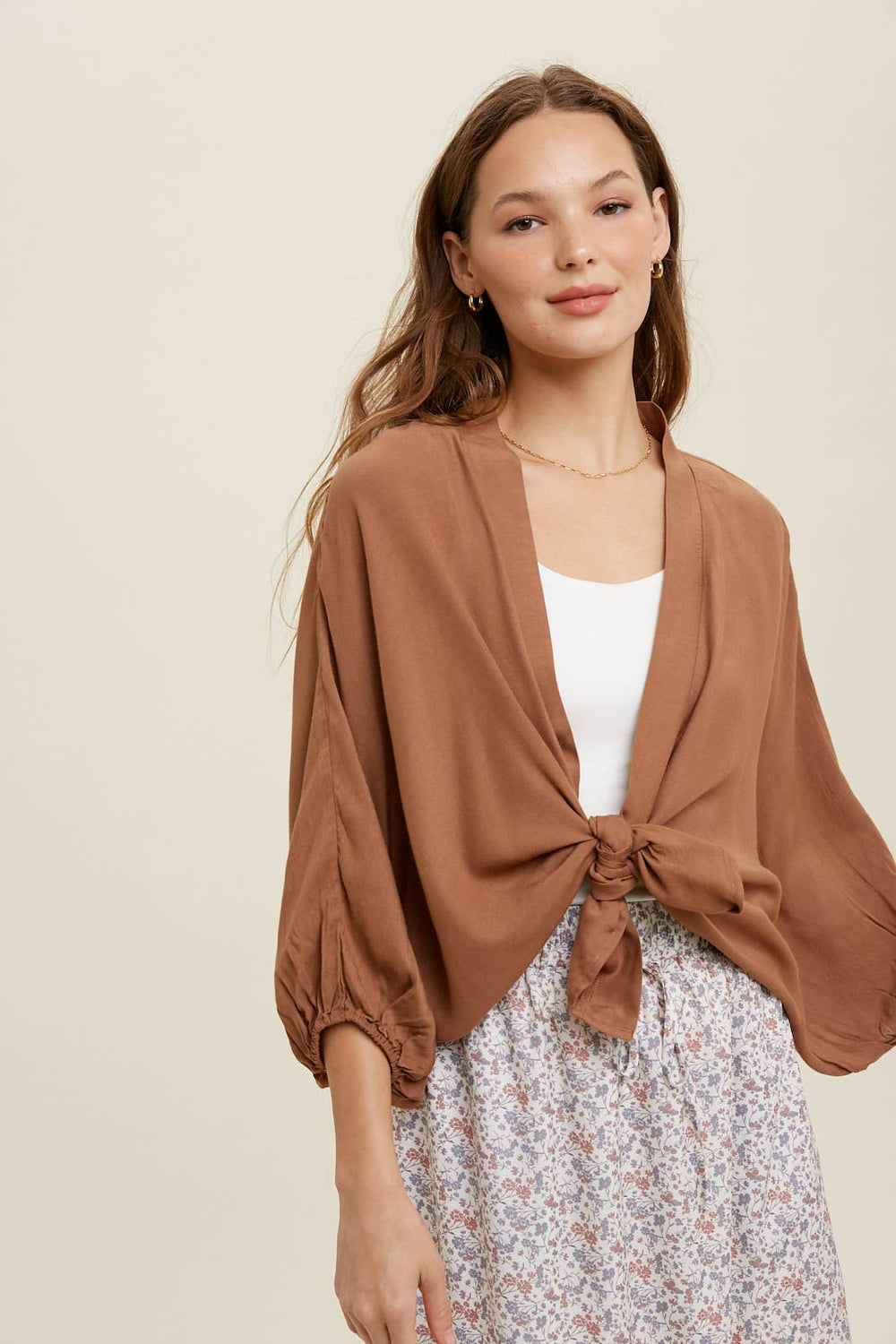 Woven Kimono With Side Slits - Modish Maven Boutique