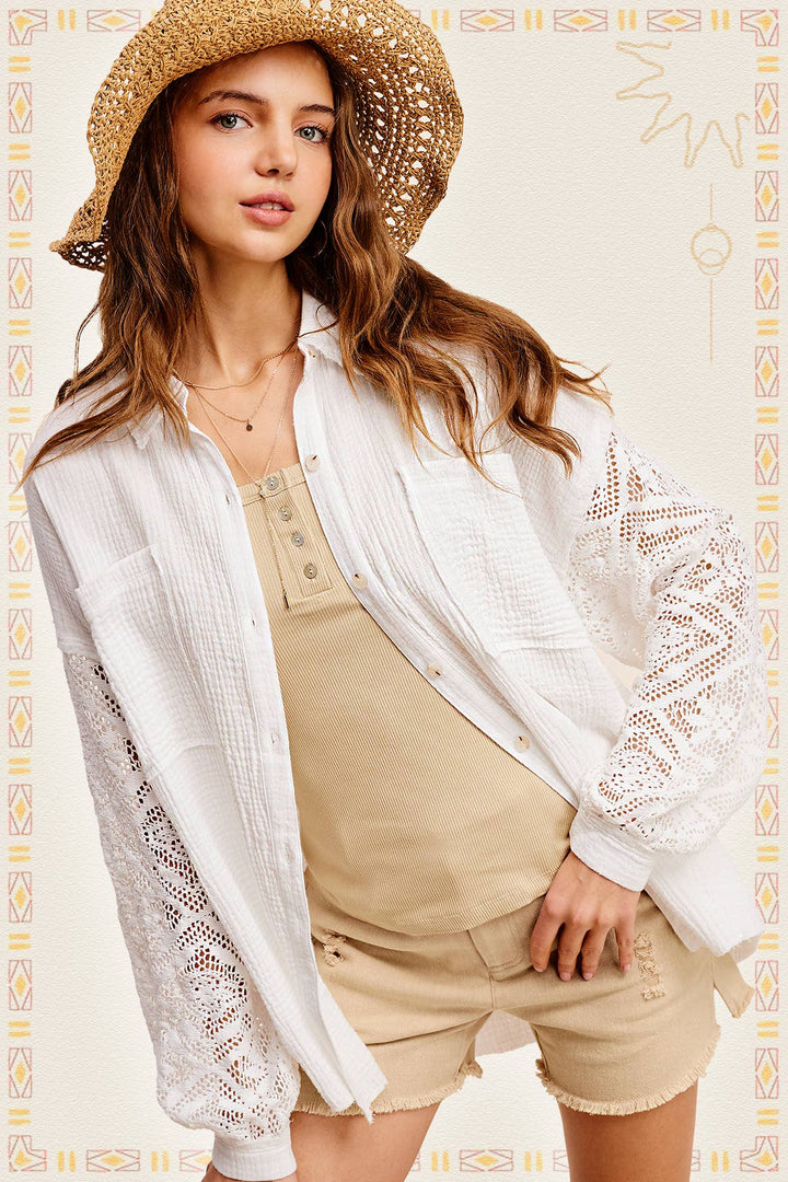 Spring Summer Solid Gauze Shirt - Modish Maven Boutique