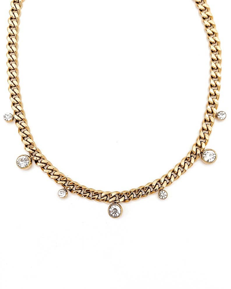 Chloe Crystal Gold Chain Necklace - Modish Maven Boutique