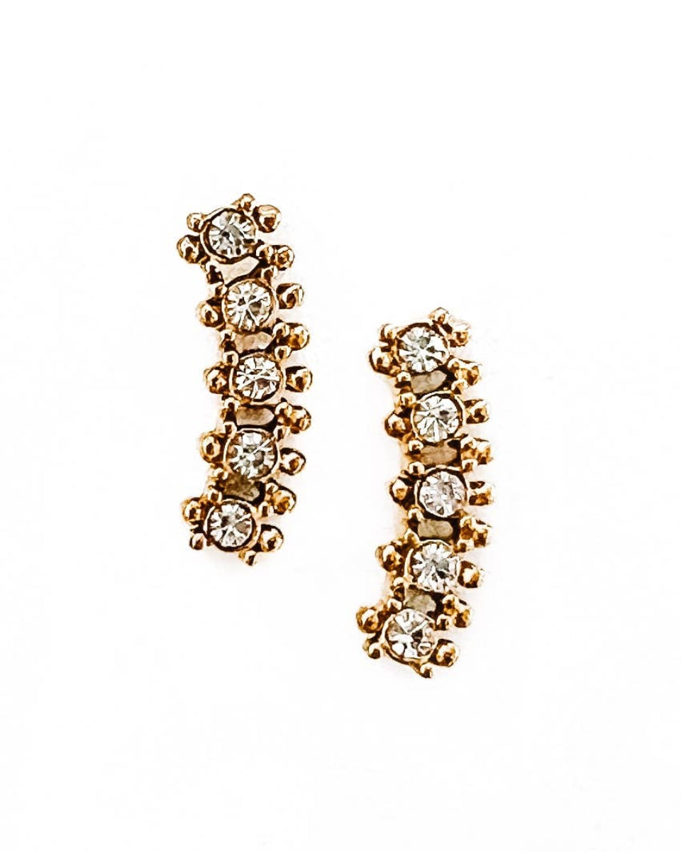 Earth Crystal Diamond Stud Earrings - Modish Maven Boutique