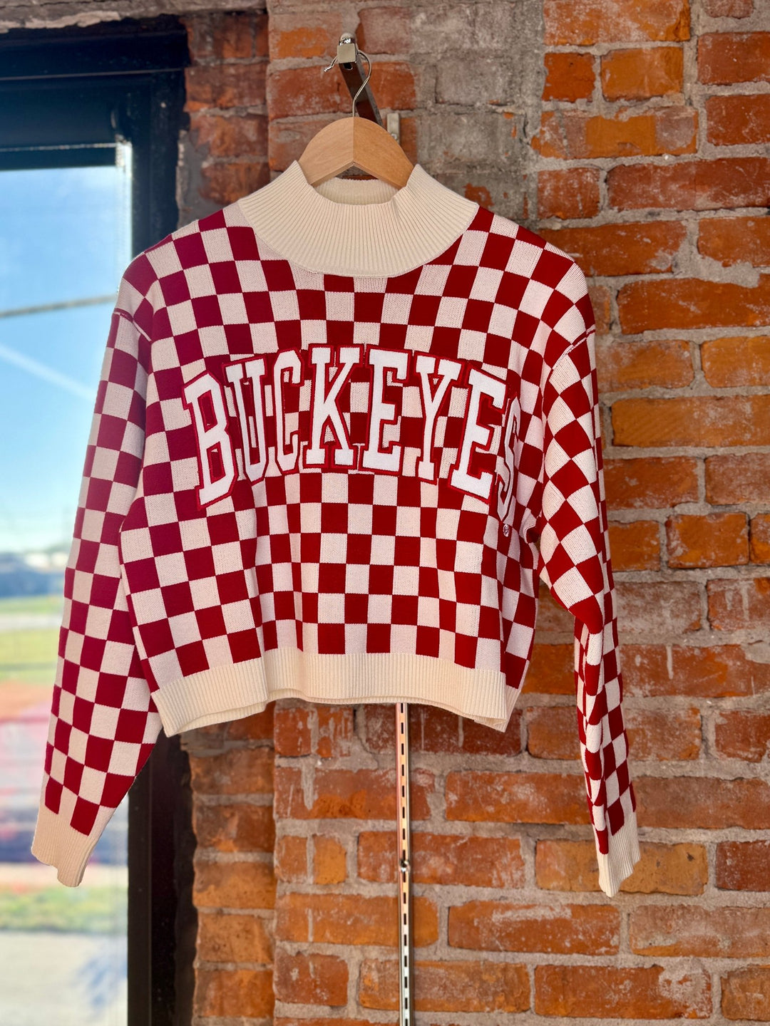 Ohio State Checkerboard Sweater - Modish Maven Boutique