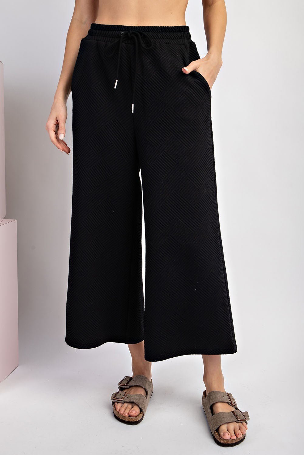 Textured Relaxed Pants - Modish Maven Boutique