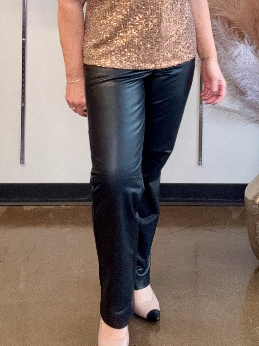 Vegan Leather High - Rise Pants - Modish Maven Boutique