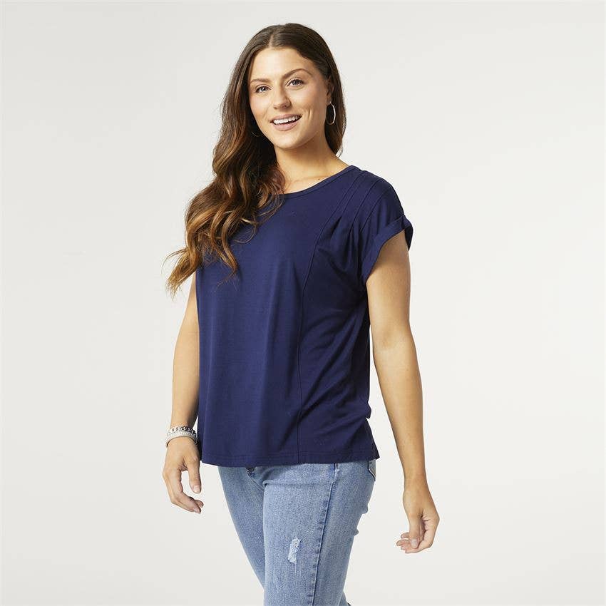 Silvia Rolled Cap Sleeve Tee - Modish Maven Boutique