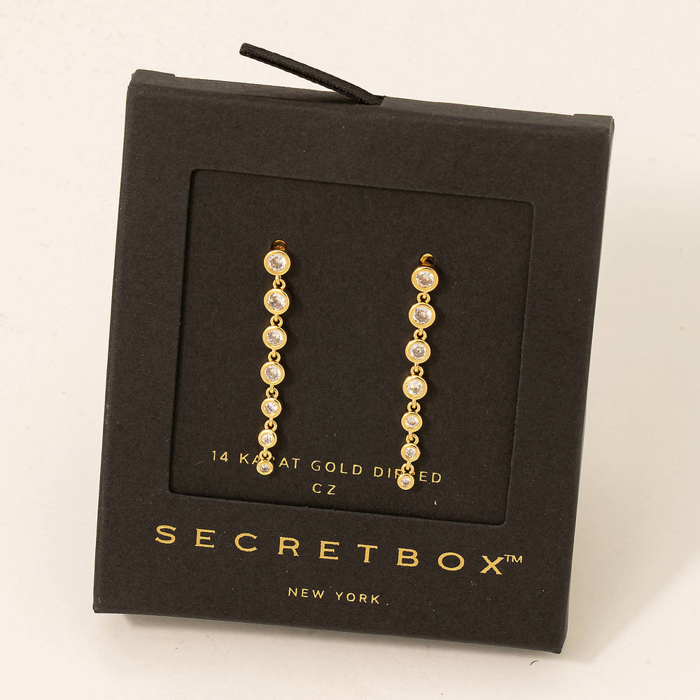 Gold Dipped Stud Chain Dangle Earrings - Modish Maven Boutique
