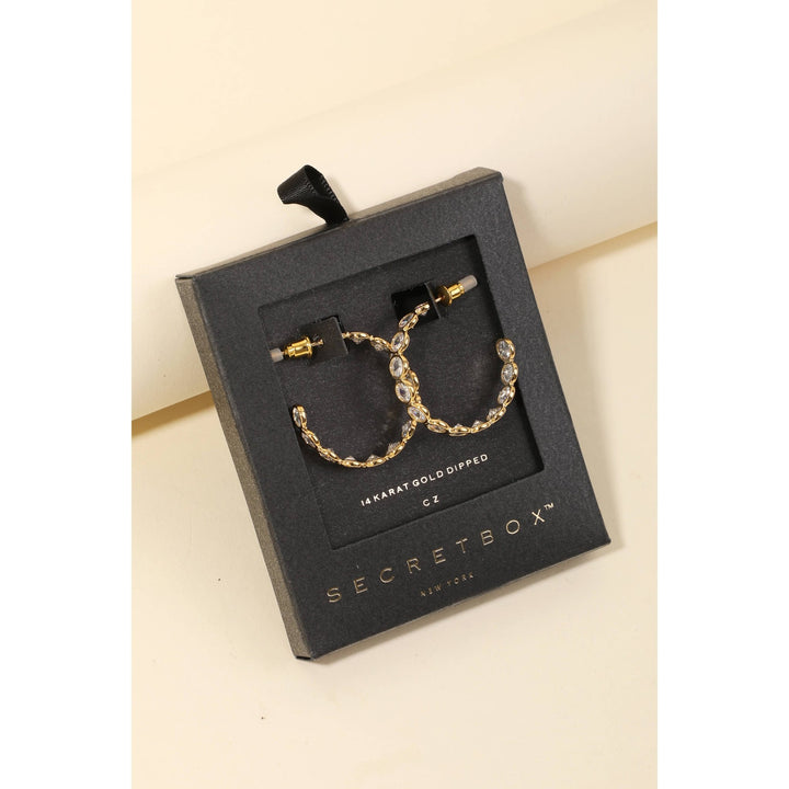 Gold Dipped Cubic Zirconia Hoop Earrings - Modish Maven Boutique