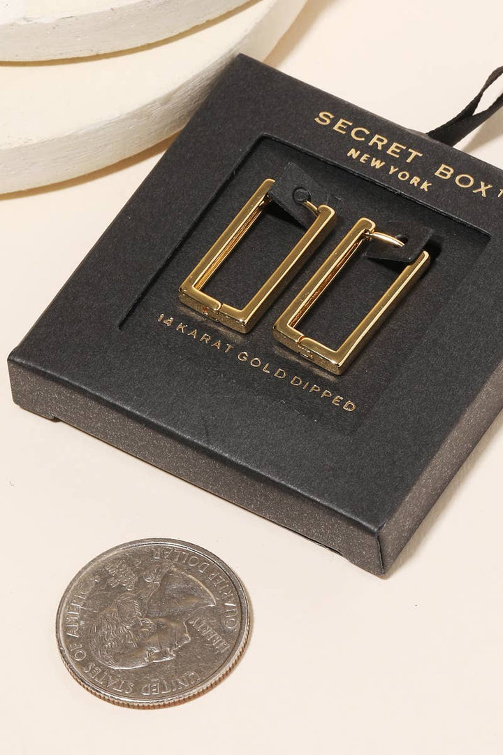 Secret Box Rectangle Cutout Hoop Earrings - Modish Maven Boutique