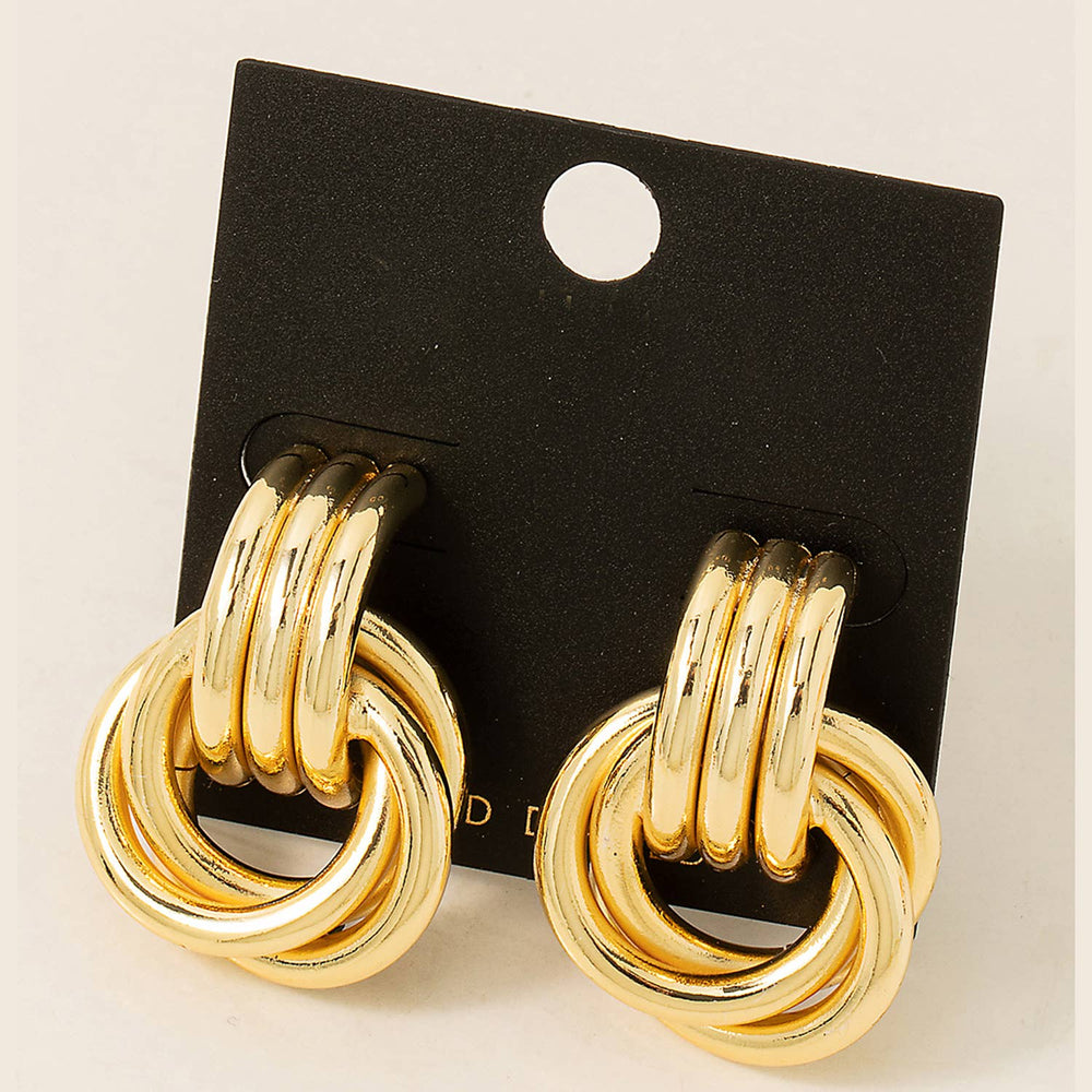 Gold Dipped Interlinked Hoop Drop Earrings - Modish Maven Boutique