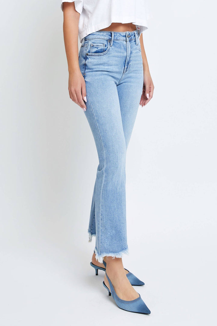 Hidden Happi Clean Frayed Hem Crop Flare - Modish Maven Boutique