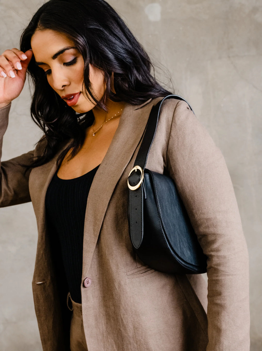 Leather Hobo Shoulder Bag