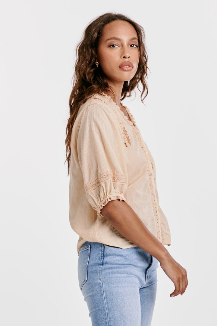 Aiya Lace Trim Shirt - Modish Maven Boutique