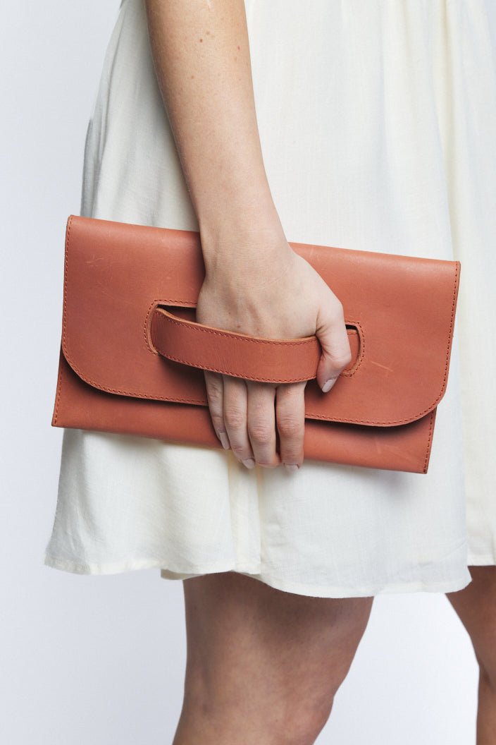 Side Handle Leather Clutch - Modish Maven Boutique