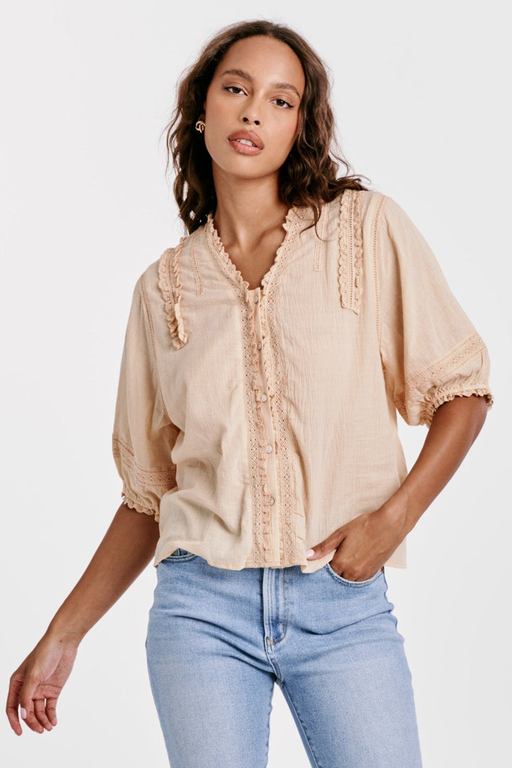 Aiya Lace Trim Shirt - Modish Maven Boutique