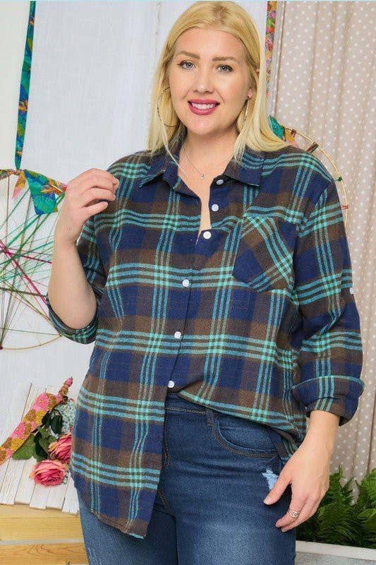 Button Down Plaid Shirt - Modish Maven Boutique