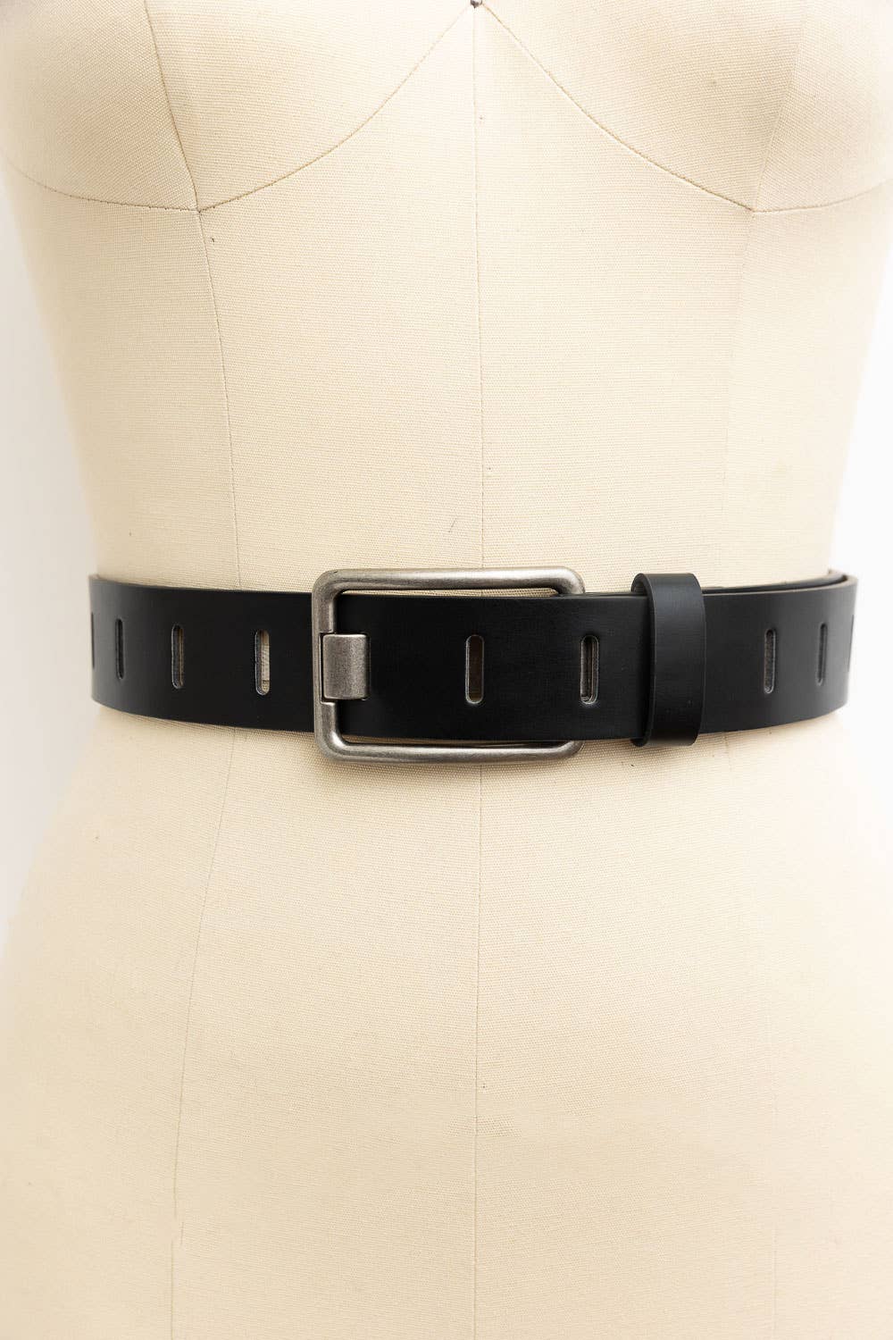 Rectangle Buckle Slit Notch Belt - Modish Maven Boutique