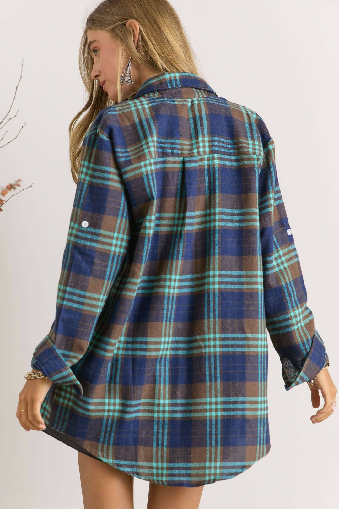 BUTTON DOWN PLAID SHIRT - Modish Maven Boutique