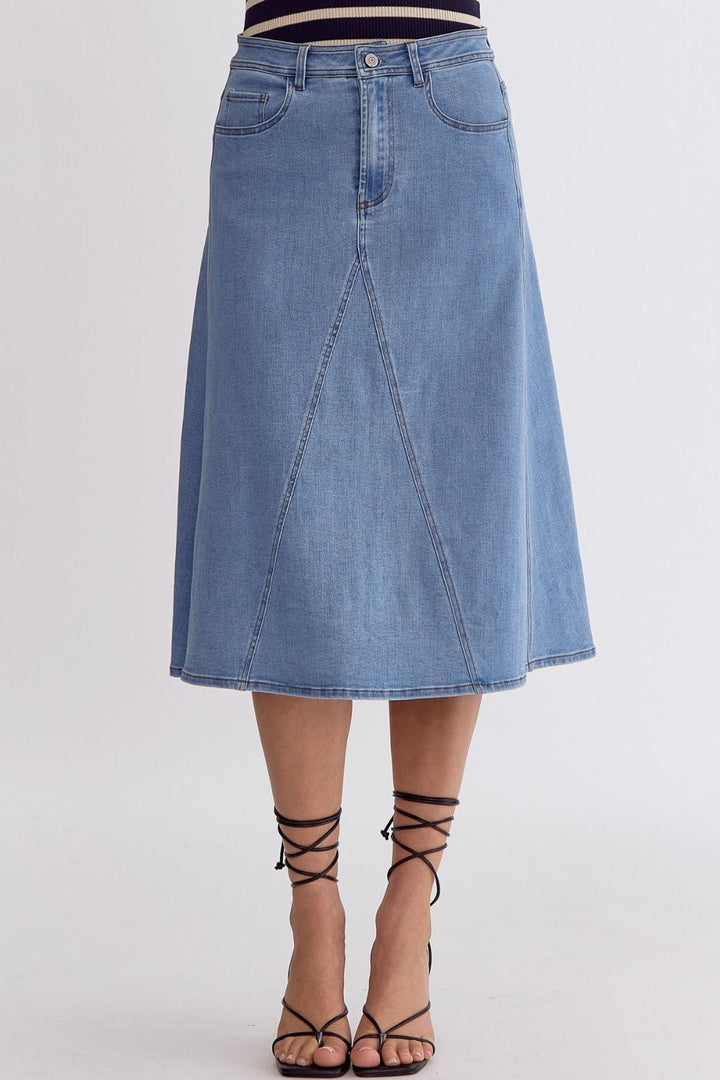 Denim High Waisted Skirt - Modish Maven Boutique